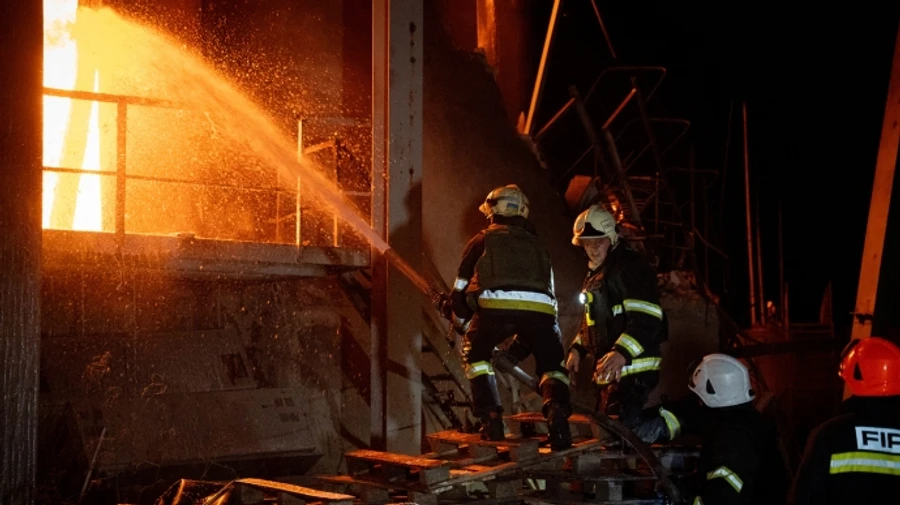 Nighttime Russian drone attack on Odesa Oblast: large-scale fire breaks out at fuel and energy facility – photos