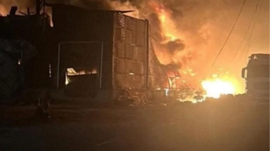 Warehouse catches fire in Lviv due to Russian drone attack