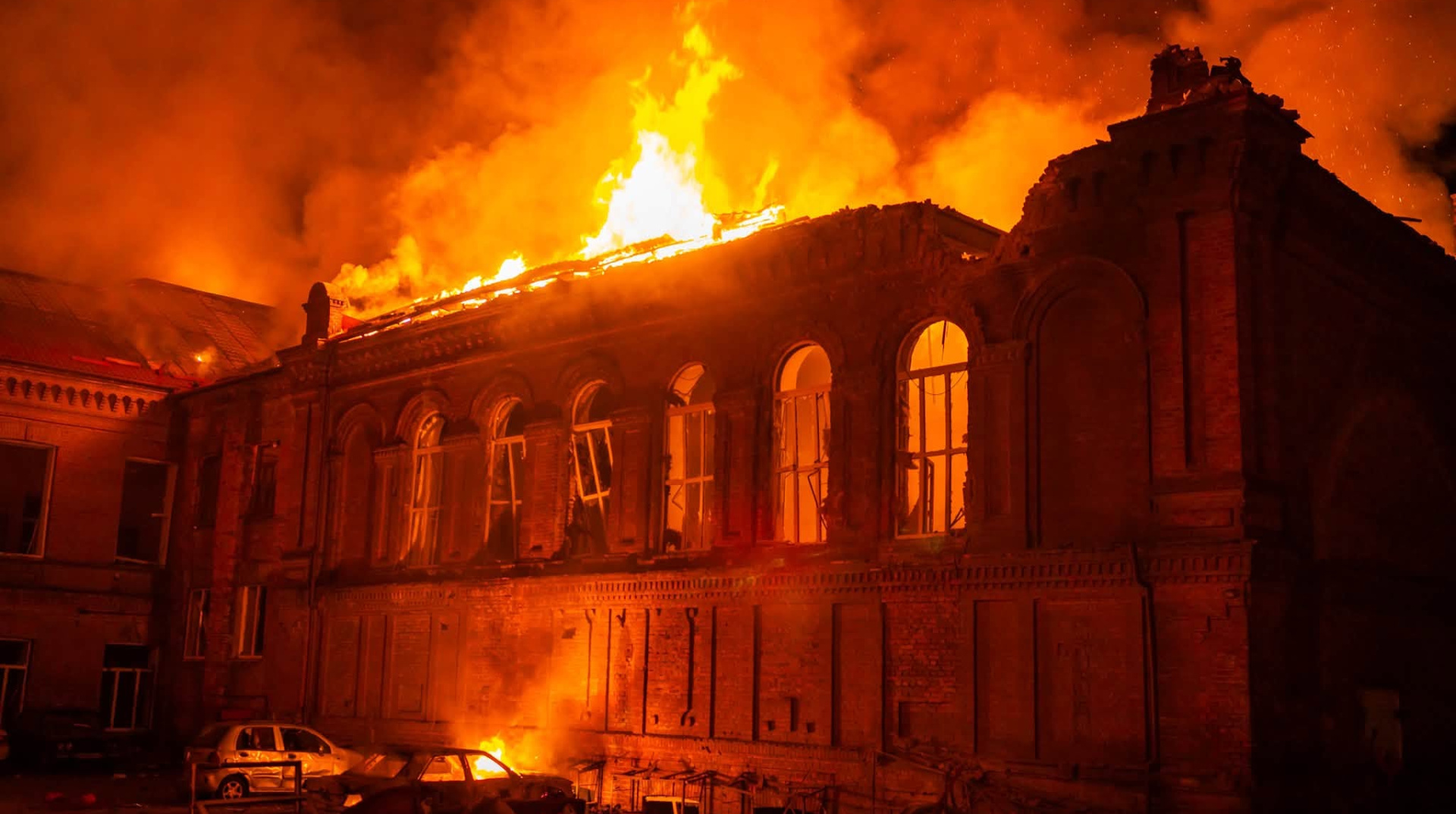 Russian attack destroys part of Zaporizhzhia National University, a cultural heritage site
