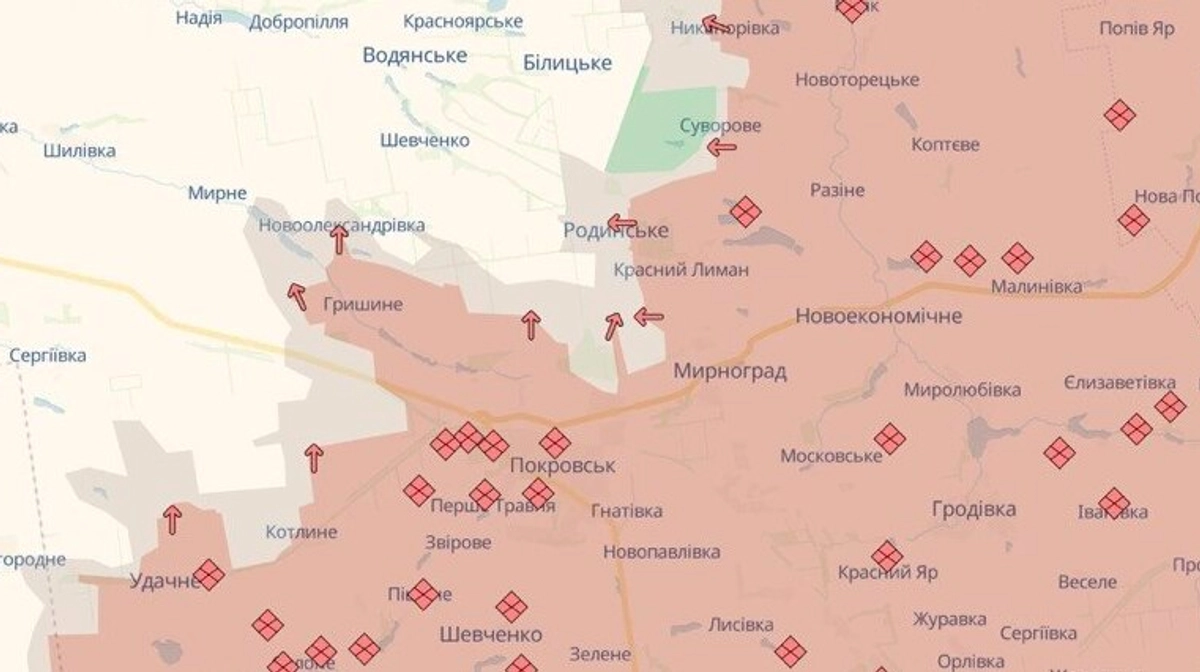 Ворог просунувся поблизу Покровська та Мирнограда – DeepState