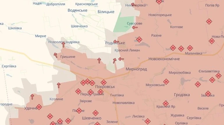 Ворог просунувся поблизу Покровська та Мирнограда – DeepState