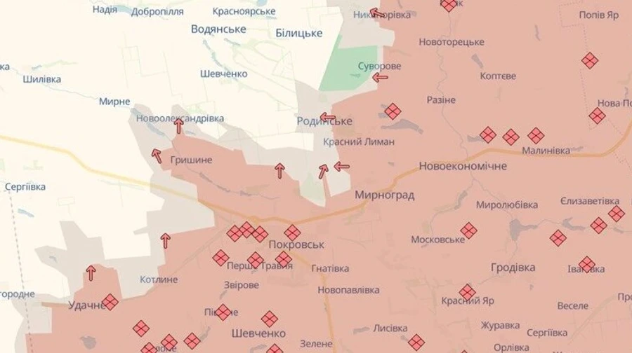 Ворог просунувся поблизу Покровська та Мирнограда – DeepState