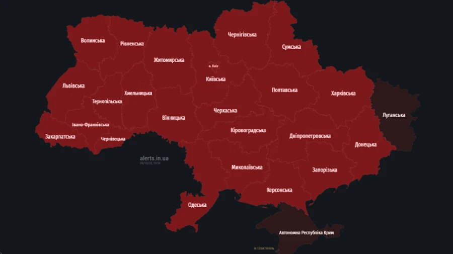 Air-raid warning lasting 2 hours issued throughout Ukraine