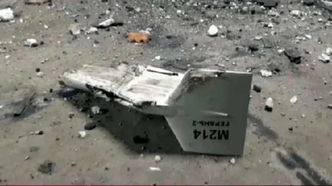 Debris from Russian UAV falls in Kyiv, causing fire