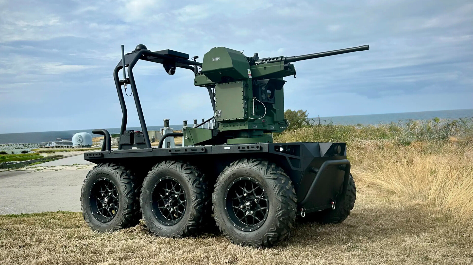 Ukrainian Ratel H ground robotic system fitted with 12.7mm combat turret – video, photos