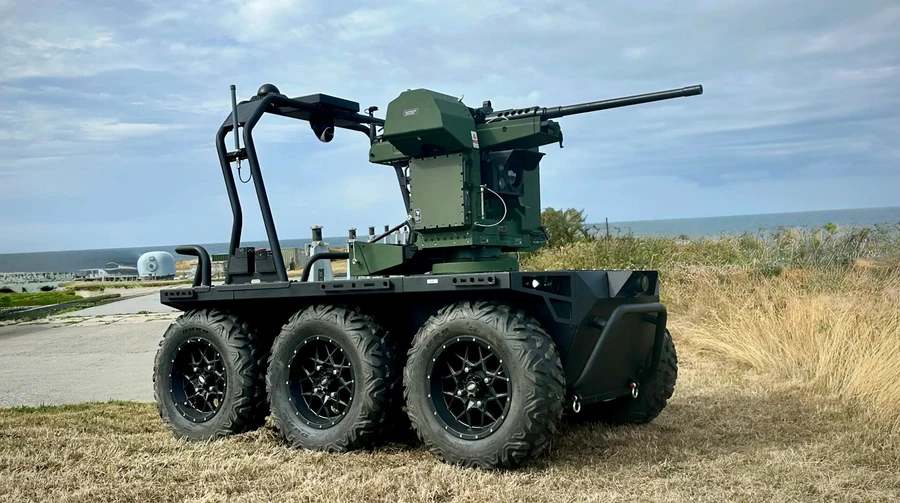 Ukrainian Ratel H ground robotic system fitted with 12.7mm combat turret – video, photos