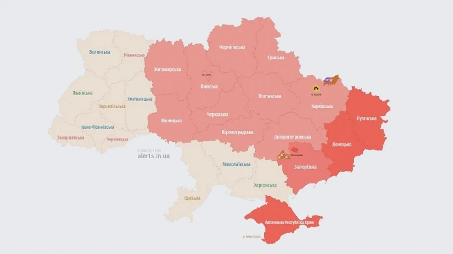 У Києві й низці областей вдруге за вечір оголошували тривогу через загрозу балістики