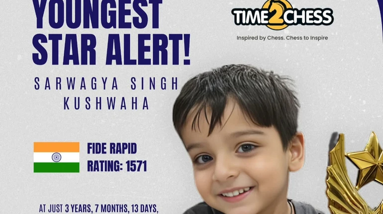 Трирічний індієць став наймолодшим шахістом в історії з рейтингом FIDE