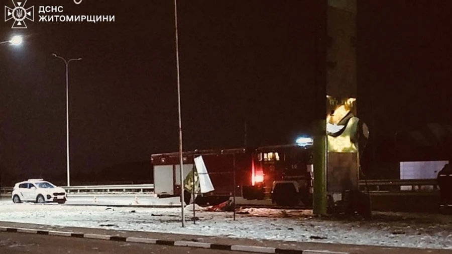 Russian drone wreckage hits several oblasts: petrol station damaged and one injured in Zhytomyr Oblast – photos