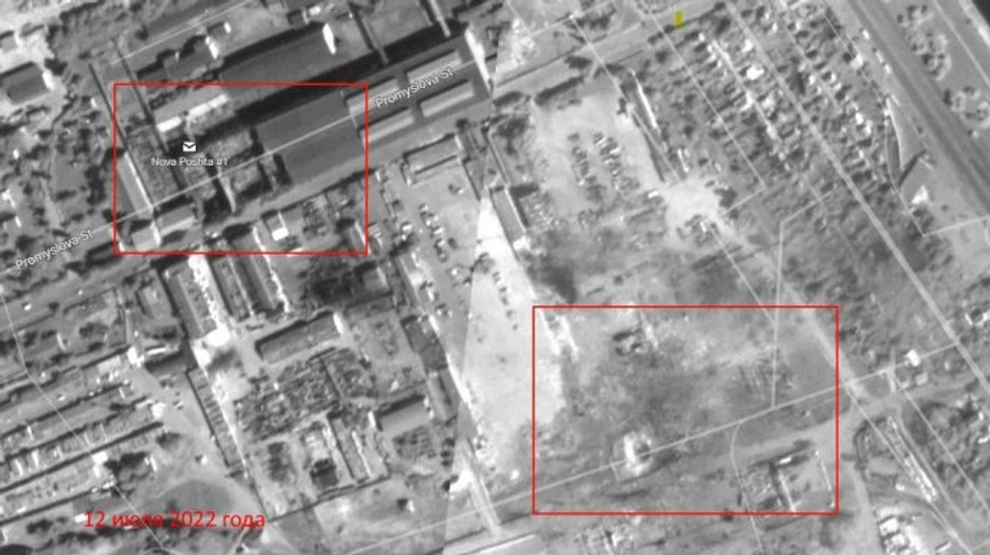 Satellite images show the consequences of a large-scale strike on Nova Kakhovka