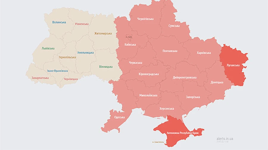 Air-raid warnings issued in 14 oblasts of Ukraine, missile launches reported