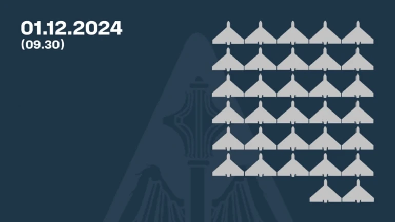 Сили ППО збили 32 з 78 російських БПЛА