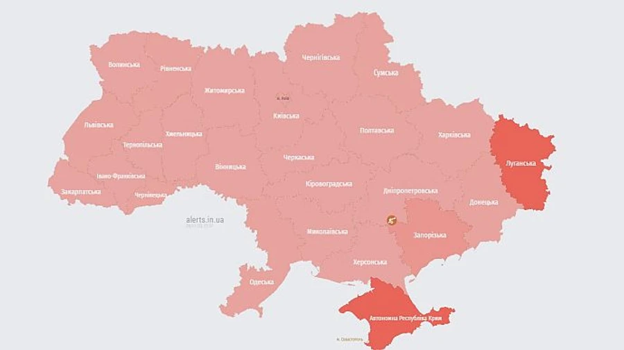 По всей Украине 2,5 часа длилась воздушная тревога