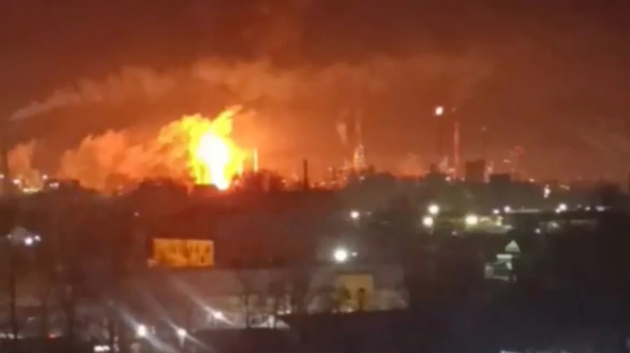 Drones hit one of Russia's largest oil refineries – video