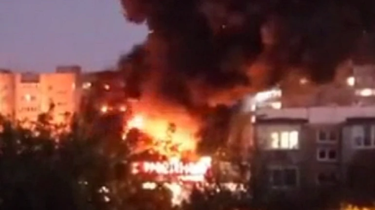 In Russian city of Yeysk, Su-34 crashed into a high-rise building during takeoff; there are victims