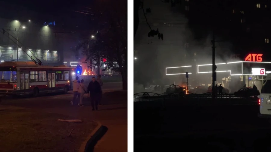 У Харкові біля супермаркету вибухнув автомобіль: постраждав перехожий