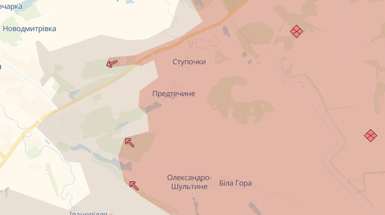 DeepState: Россияне продвинулись возле двух населённых пунктов в Донецкой области