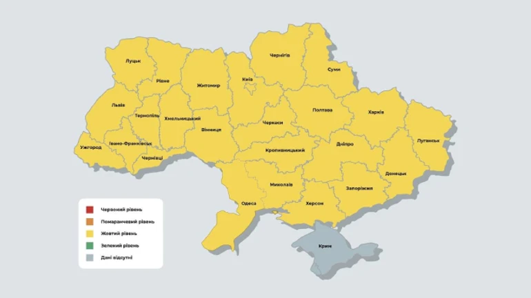 В Украине стабилизировалась эпидситуация: исчезли все оранжевые и красные зоны