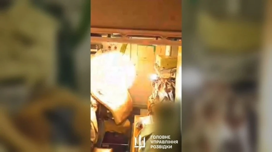 Ukraine's Defence Intelligence reports fire on Russian Serpukhov missile ship – video