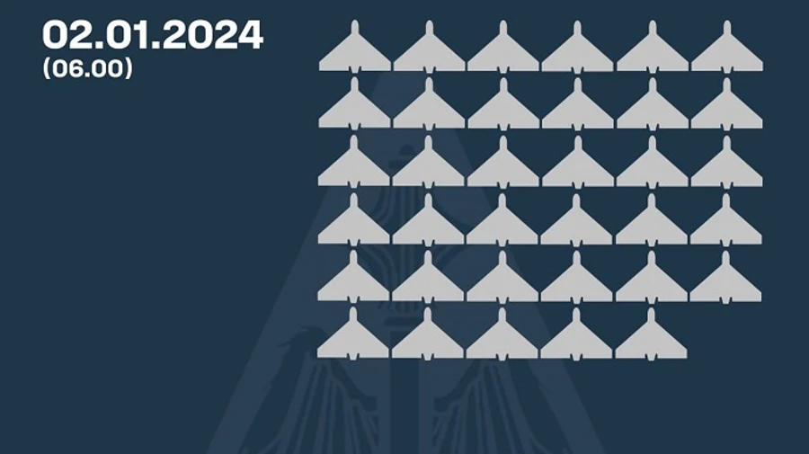 Этой ночью оккупанты запустили 35 Шахедов: Воздушные силы сбили все