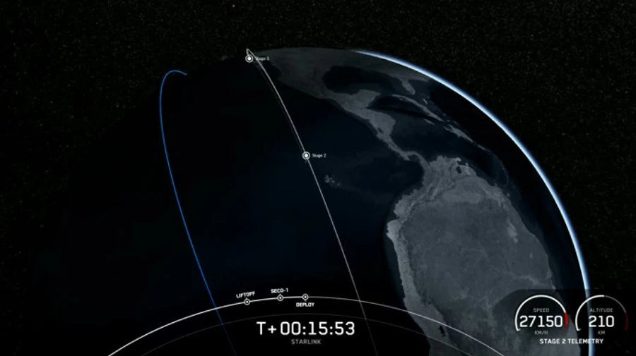 SpaceX вывела на орбиту новую партию Starlink, их число приближается к 2 тысячам