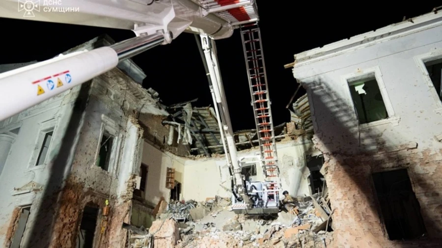 Zelenskyy: Nearly 70 people hospitalised after Russian strikes on Sumy, 8 in critical condition – video