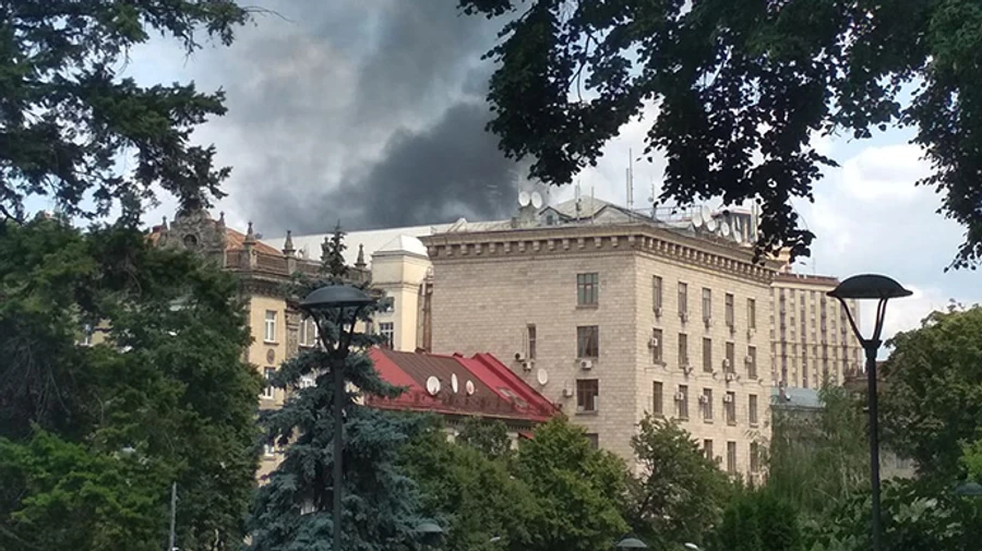 На Крещатике произошел пожар
