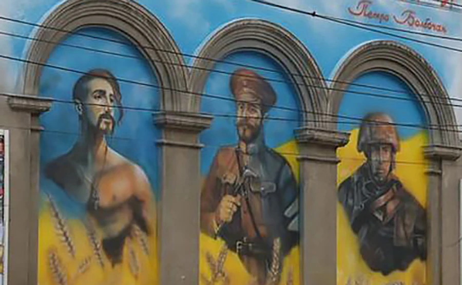 У Запоріжжі закидали фарбою Мурал єдності поколінь захисників