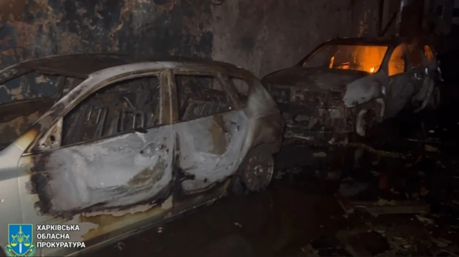 Russians attack Kharkiv with UAV: fire breaks out, people injured – video