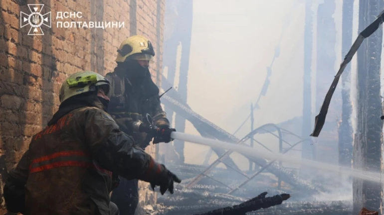 Russian drone strike on Kremenchuk enlistment office: woman injured, 14 buildings damaged – photo