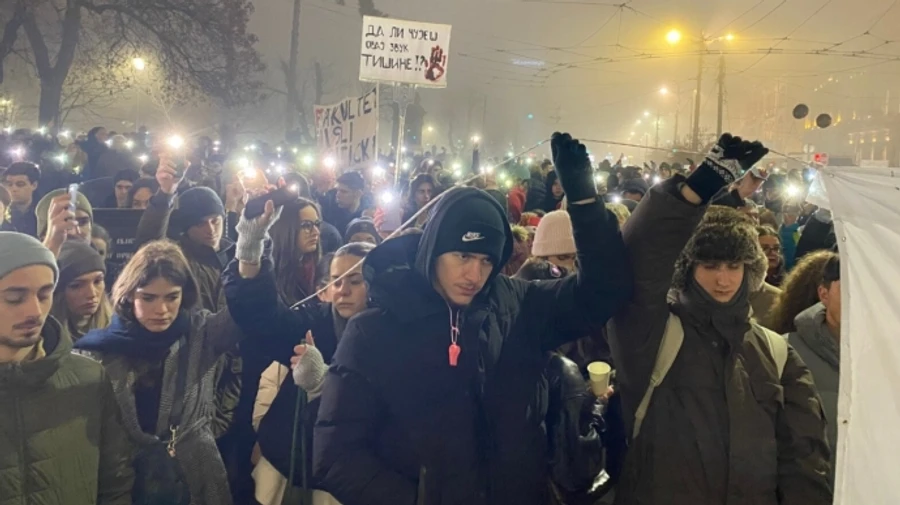 Багатотисячний марш у Белграді: Студенти Сербії зустріли Новий рік протестами