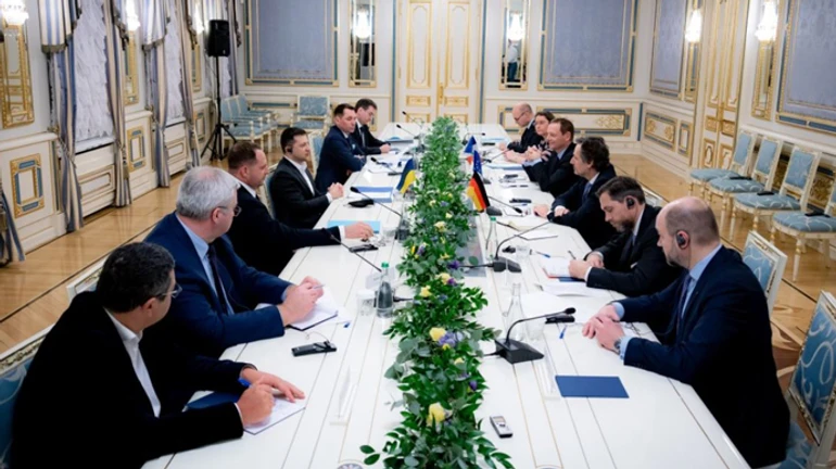 В ОП розповіли про результати зустрічі Зеленського з радниками Макрона і Шольца