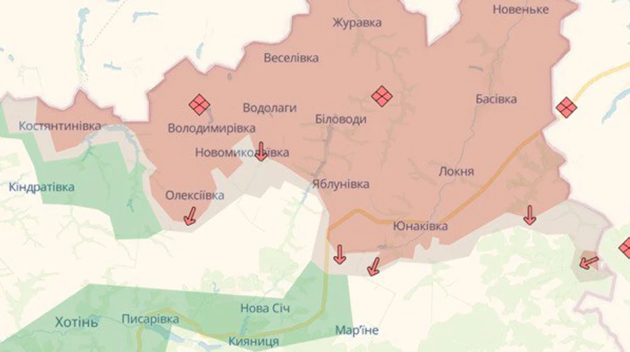 DeepState: Росіяни просунулися на Сумщині та Донеччині