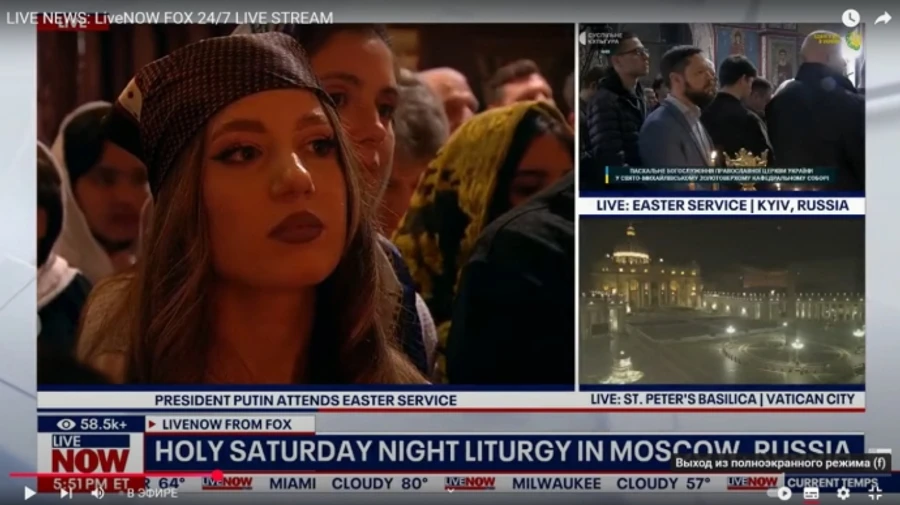 Fox News calls Kyiv a Russian city during Easter service broadcast
