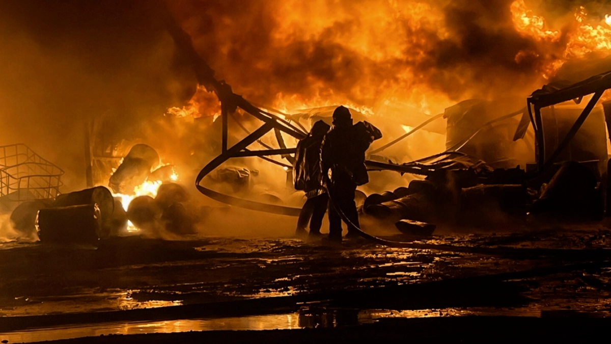 Russian attacks completely destroy lubricant plant in Kyiv Oblast