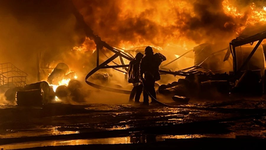 Russian attacks completely destroy lubricant plant in Kyiv Oblast