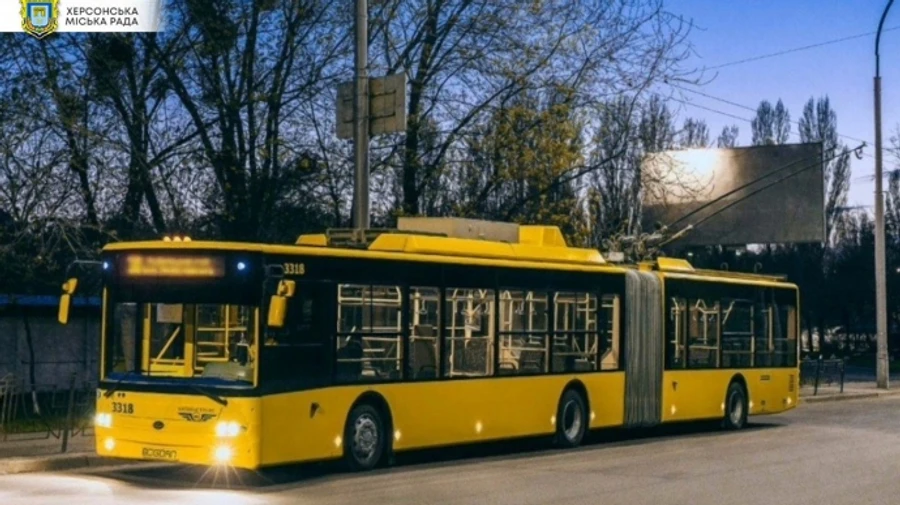 Electric transport out of service in Kherson due to Russian attack