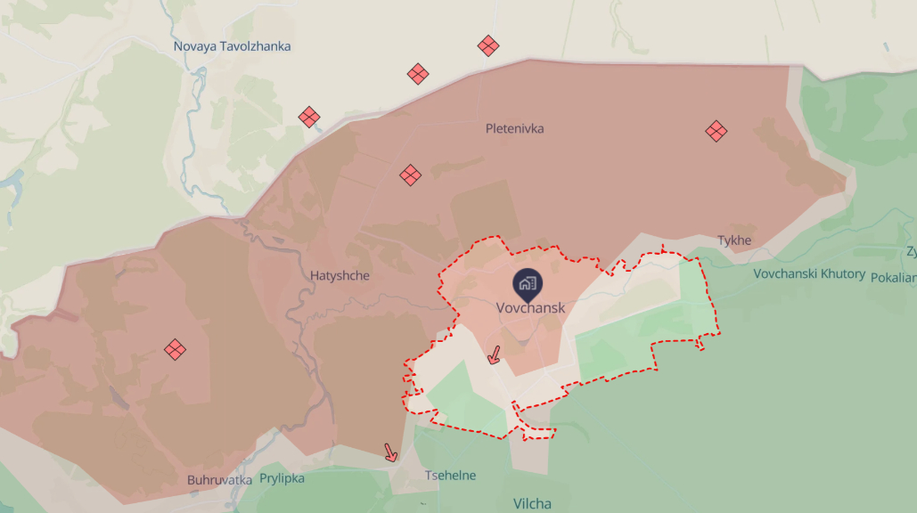 Ukrainian units hold three districts of Vovchansk in Kharkiv Oblast, Russians push in from north and centre