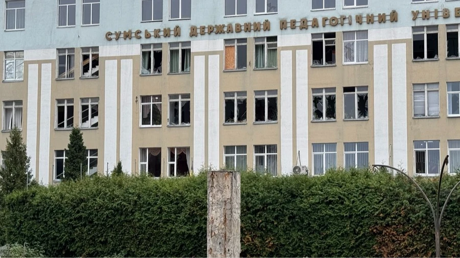 Pedagogical university and hall of residence damaged in overnight drone attack on Sumy