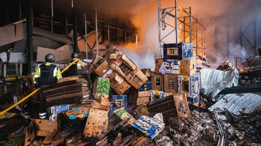 Russia attacks business premises in Kharkiv Oblast: equipment and cars destroyed by fire