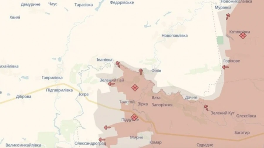 ЗМІ: армія РФ просунулася у Дніпропетровській та Запорізькій областях, зайняла майже 9 км² за добу