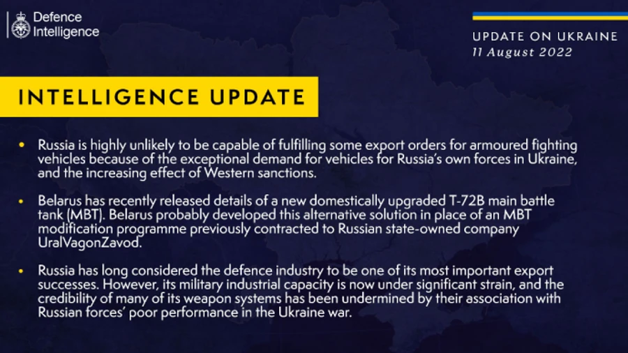 Розвідка Британії розповіла про проблеми РФ з експортом зброї через війну