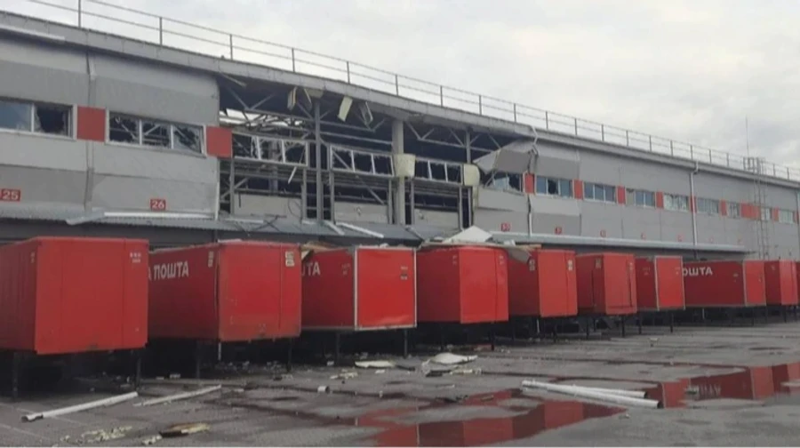 Russians hit delivery company terminal in Dnipro for second time in two days