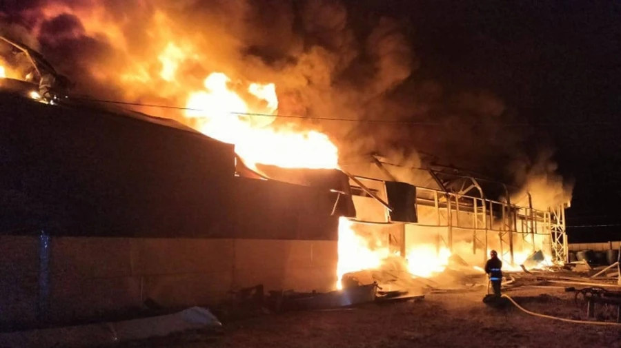 Shahed drone hits business in Kharkiv Oblast, causing fire