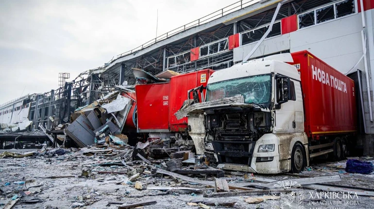 В Харьковской ОГА показали уничтоженный оккупантами терминал Новой почты