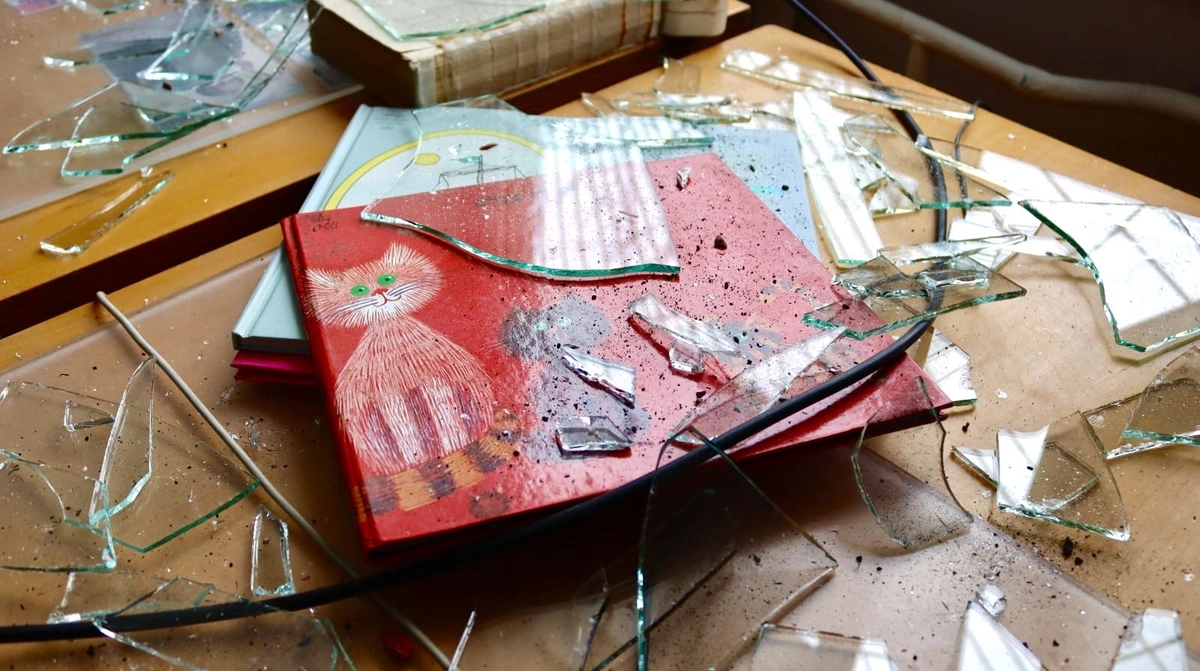 Russian drone damages National Library of Ukraine for Children