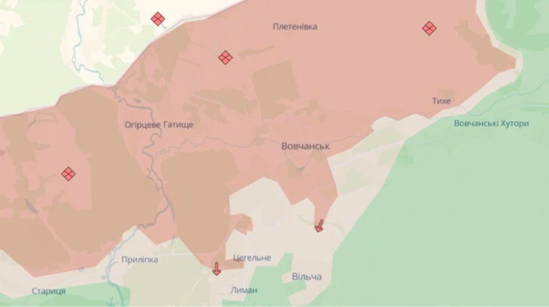 DeepState: Армия РФ продвинулась в Волчанске и вблизи двух сел в Донецкой области