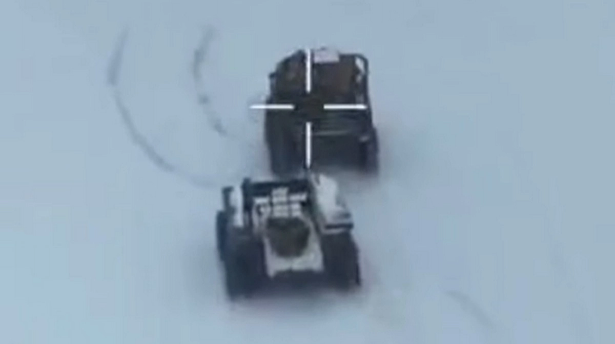 Ukrainian troops post video of one ground drone rescuing another on battlefield