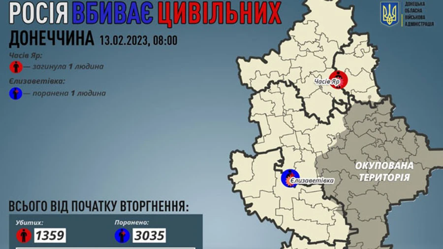 Russian forces kill civilian in Chasiv Yar, Donetsk Oblast