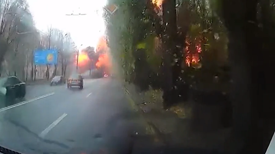 Zelenskyy shares video of Russian missile striking Dnipro
